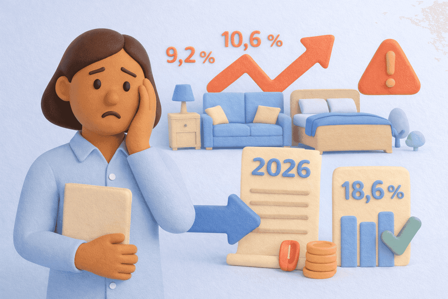 Location meublée : hausse de la CSG de 9,2 % à 10,6 % et risque d’une facture sociale jusqu’à 18,6 % en 2026